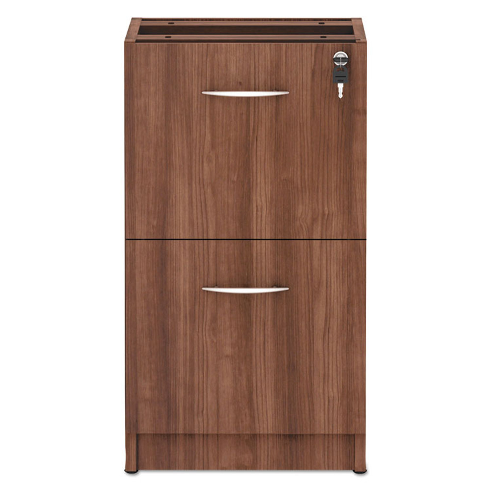 ALERA VA542822WA Alera Valencia Series Full Pedestal File, Left/Right, 2 Legal/Letter-Size File Drawers, Modern Walnut, 15.63" x 20.5" x 28.5"