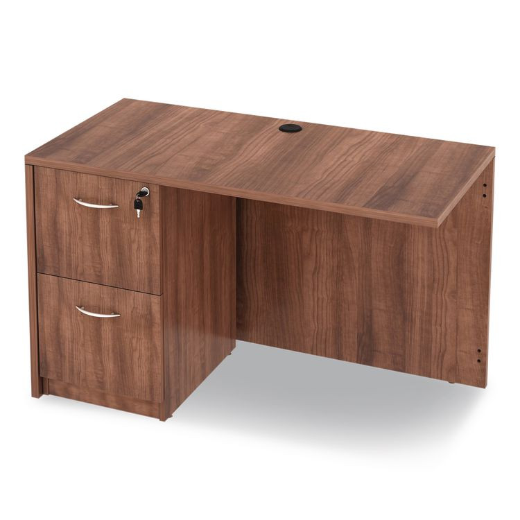 ALERA VA542822WA Alera Valencia Series Full Pedestal File, Left/Right, 2 Legal/Letter-Size File Drawers, Modern Walnut, 15.63" x 20.5" x 28.5"
