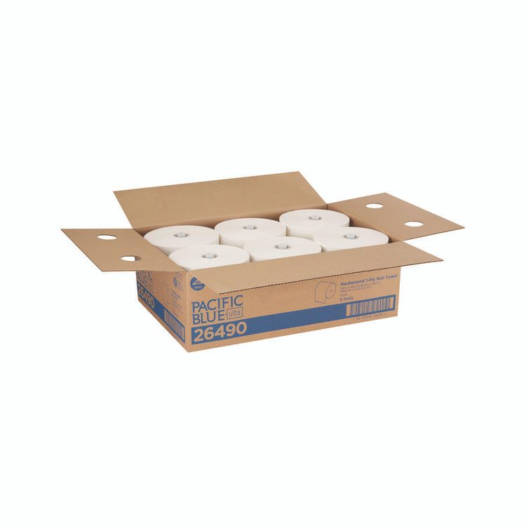 GEORGIA PACIFIC Professional 26490 Pacific Blue Ultra Paper Towels, 1-Ply, 7.87" x 1,150 ft, White, 6 Rolls/Carton