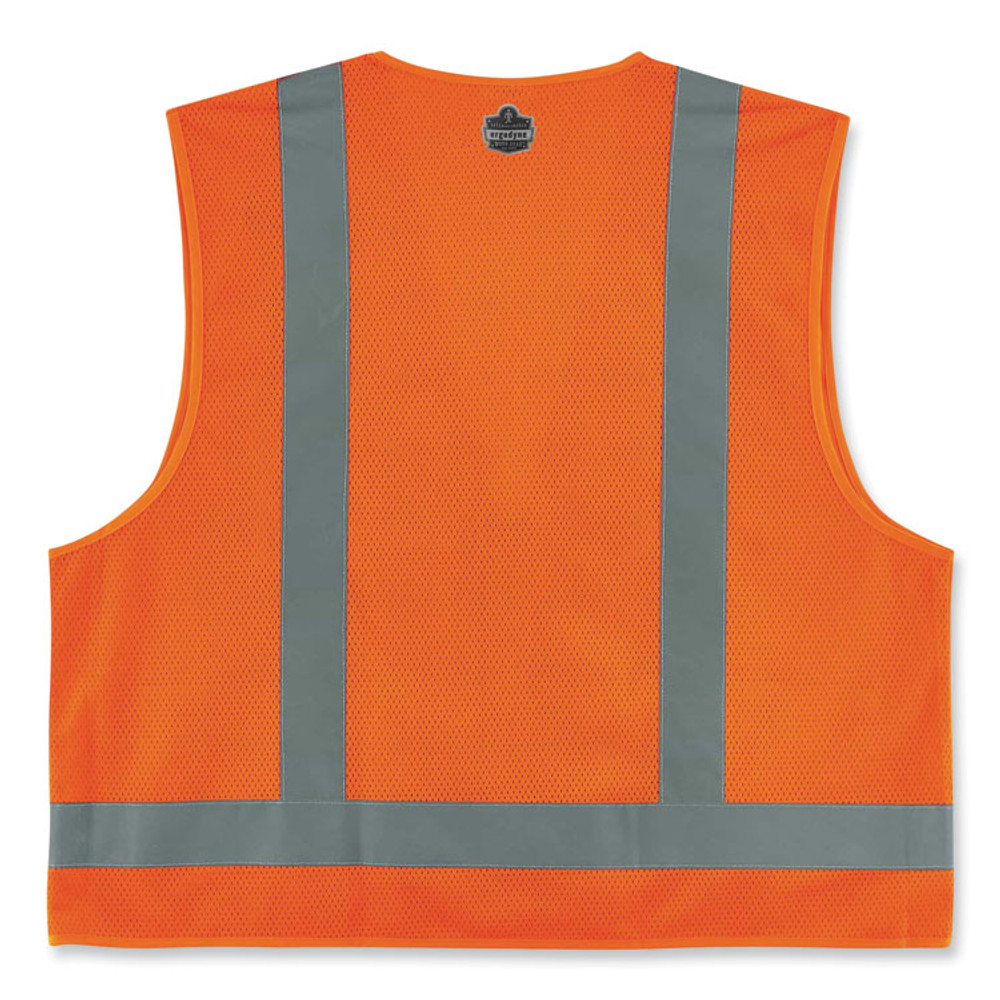 TENACIOUS HOLDINGS, INC. ergodyne® 24015 GloWear 8249Z Class 2 Economy Surveyors Zipper Vest, Polyester, Large/X-Large, Orange