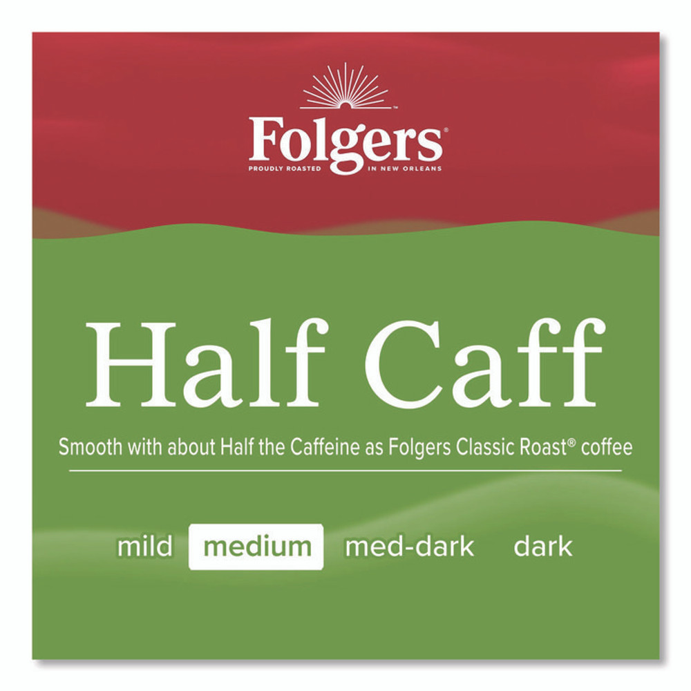 KEURIG DR PEPPER Folgers® 20527CT Half Caff Ground Coffee, 22.6 oz Canister, 6/Carton