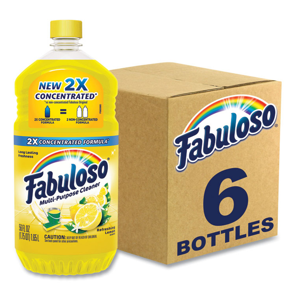 COLGATE PALMOLIVE, IPD. Fabuloso® MX06157CT Multi-Use Cleaner, Refreshing Lemon Scent, 56 oz Bottle, 6/Carton