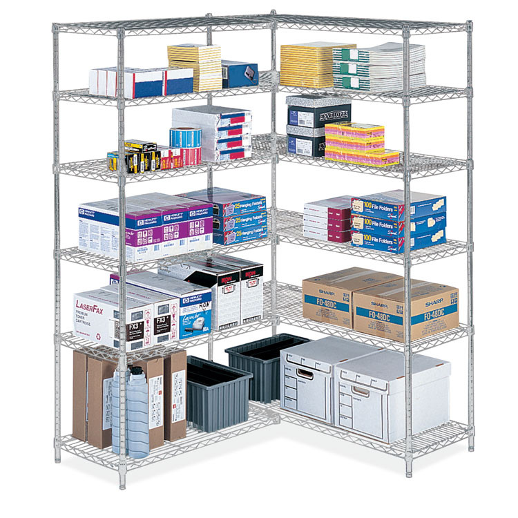 SAFCO PRODUCTS 5296GR Industrial Extra Shelf Pack, 48w x 24d x 1.5h, Steel, Metallic Gray, 2/Pack