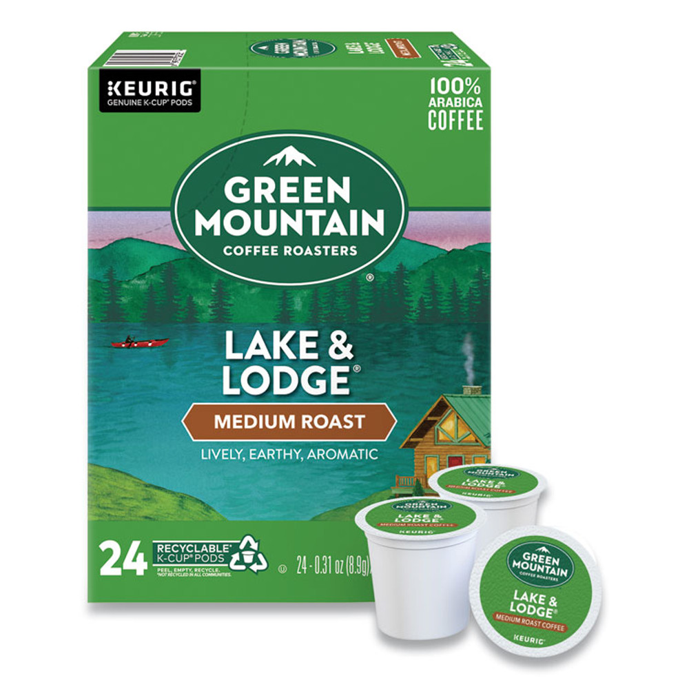 KEURIG DR PEPPER Green Mountain Coffee® 6523 Lake and Lodge Coffee K-Cups, Medium Roast, 24/Box