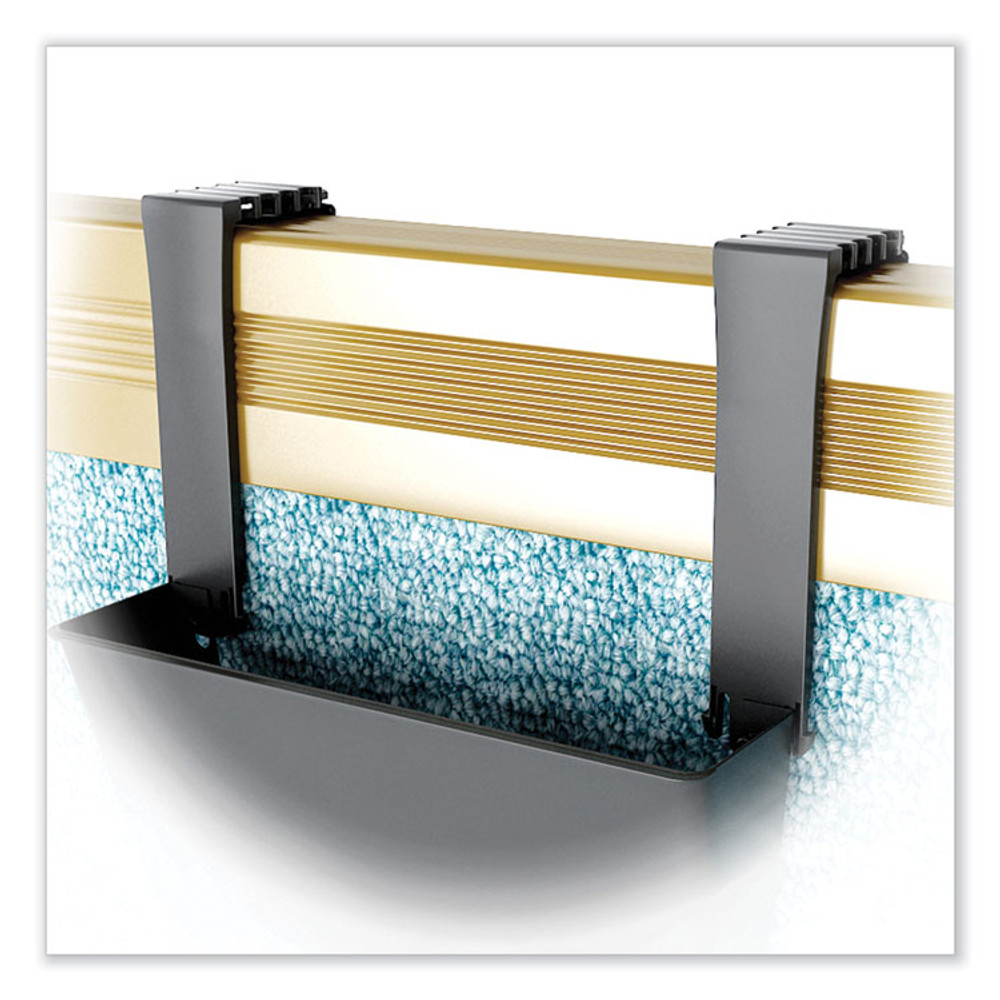 DEFLECTO CORPORATION 391404 Two Break-Resistant Plastic Partition Brackets, For 2.63 to 4.13 Wide Partition Walls, Black, 2/Pack