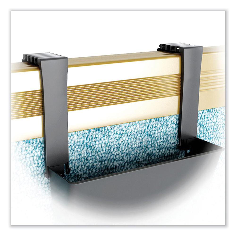 DEFLECTO CORPORATION 391404 Two Break-Resistant Plastic Partition Brackets, For 2.63 to 4.13 Wide Partition Walls, Black, 2/Pack