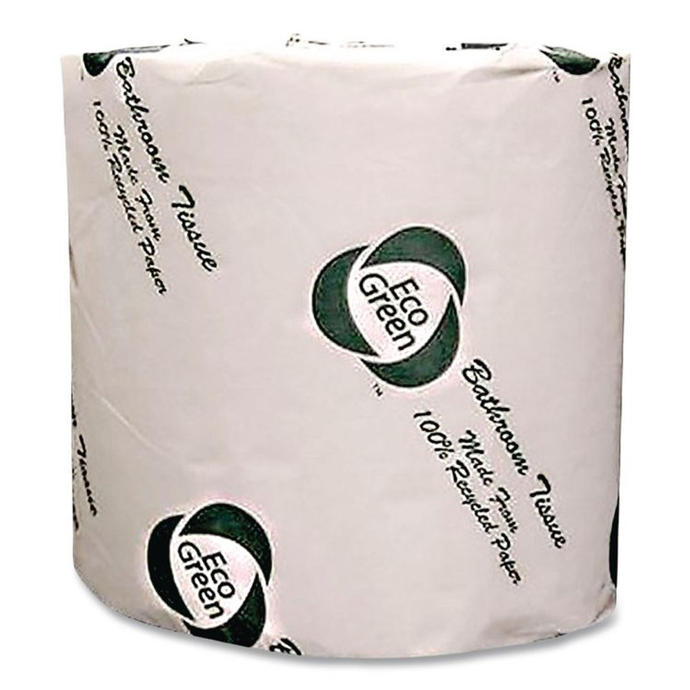 AMERICAN PAPER CONVERTING Eco Green® EBW680 Recycled Two-Ply Standard Toilet Paper, Septic Safe, White, 600 Sheets/Roll, 48 Rolls/Carton