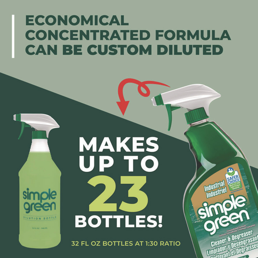 SUNSHINE MAKERS, INC. Simple Green® 13012 Industrial Cleaner and Degreaser, Concentrated, 24 oz Spray Bottle