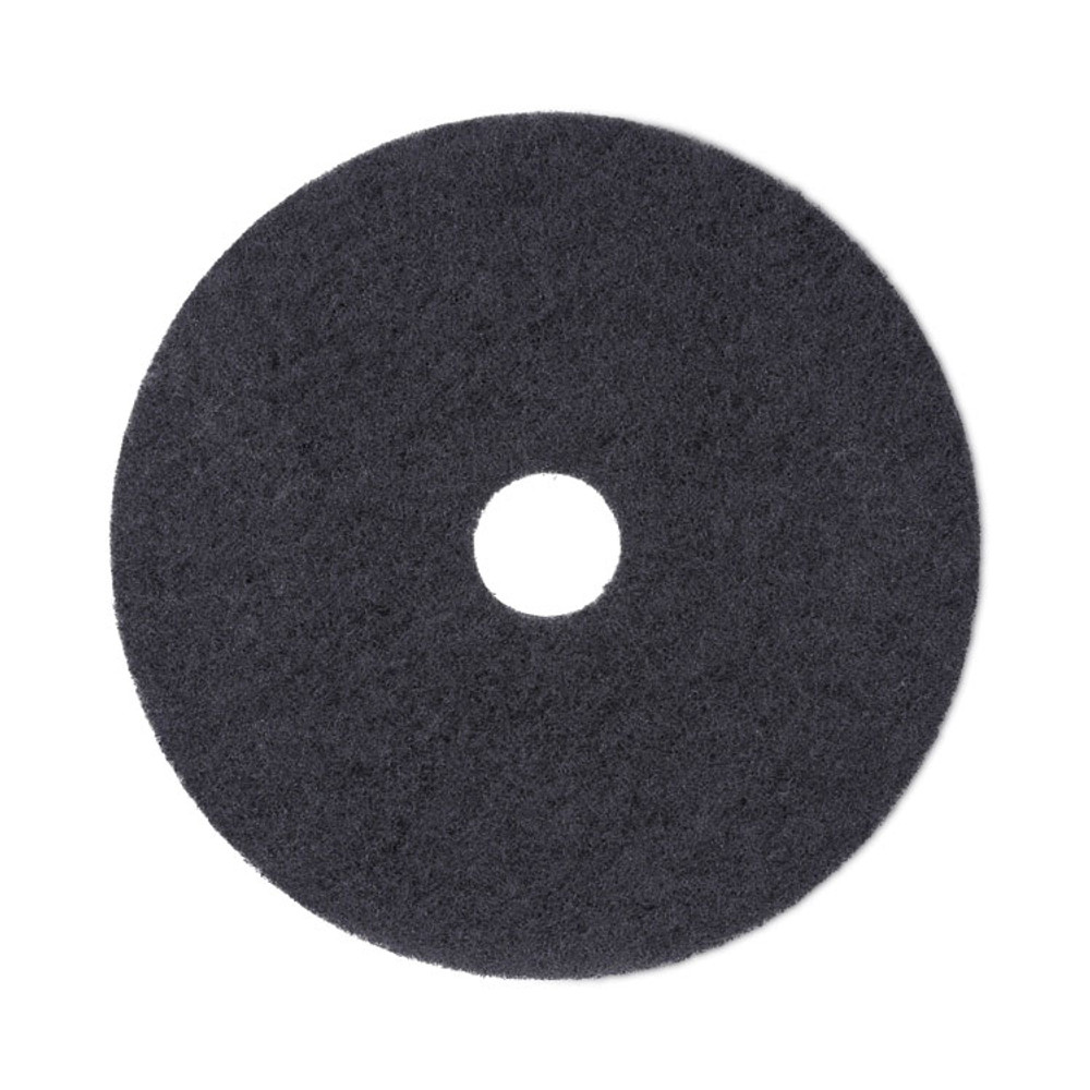 BOARDWALK 4019BLA Stripping Floor Pads, 19" Diameter, Black, 5/Carton