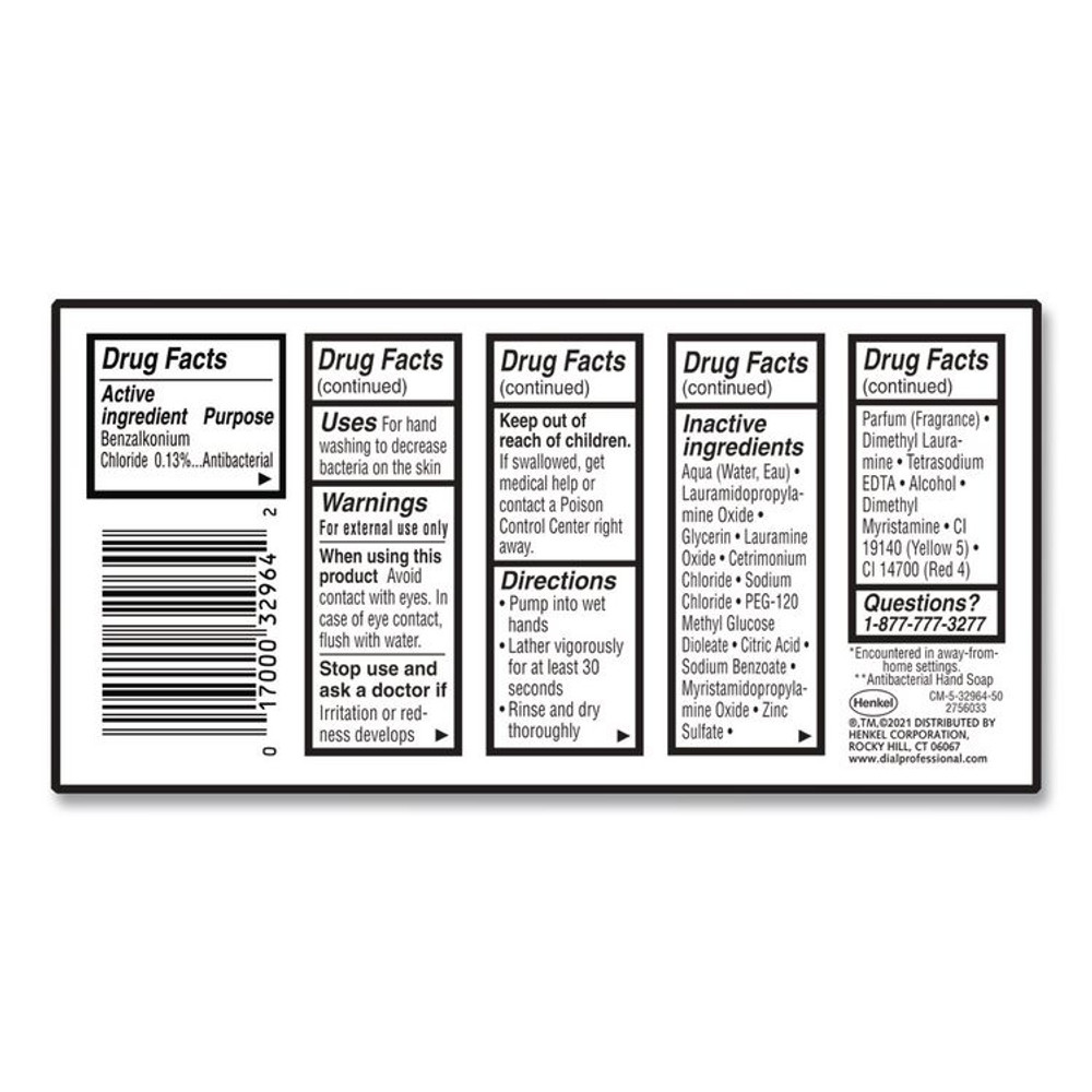 DIAL PROFESSIONAL 32966 Gold Antibacterial Liquid Hand Soap, 2 oz, 144/Carton