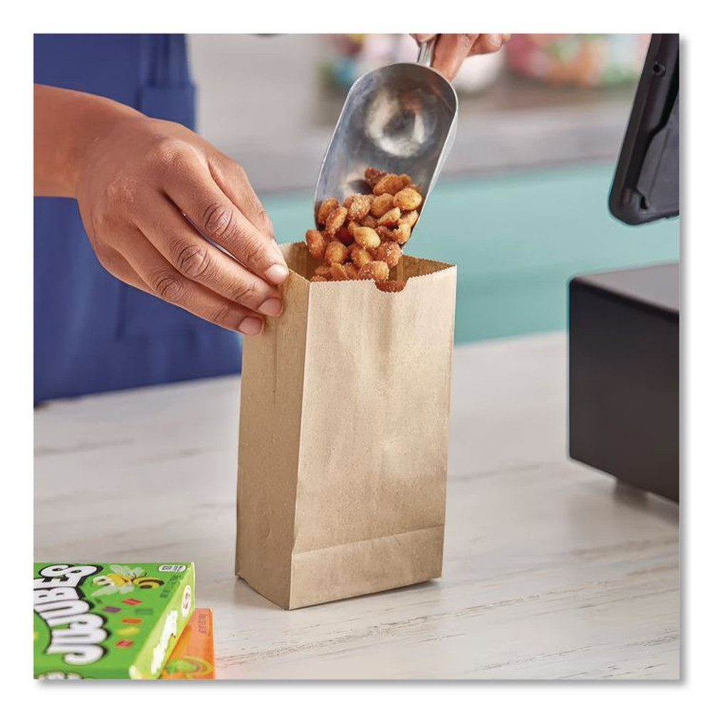 ROSS & WALLACE PAPER PRODUCTS, INC. GK1-500 Grocery Paper Bags, 1# Size, 30# Basis Weight, 3.5" x 2.25" x 6.63", Kraft, 500/Bundle