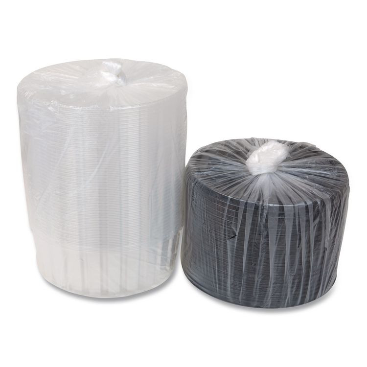 PACTIV EVERGREEN CORPORATION YEH89902 Plastic Cake Container, Shallow 9" Cake Container, 9" Diameter x 3.38" h, Black/Clear, 90/Carton