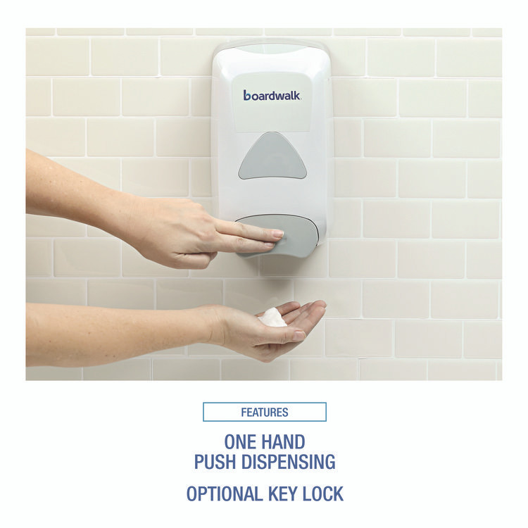 BOARDWALK 8350 Manual Liquid Soap Dispenser, 1,250 mL, 6.1 x 10.6 x 5.1, Gray
