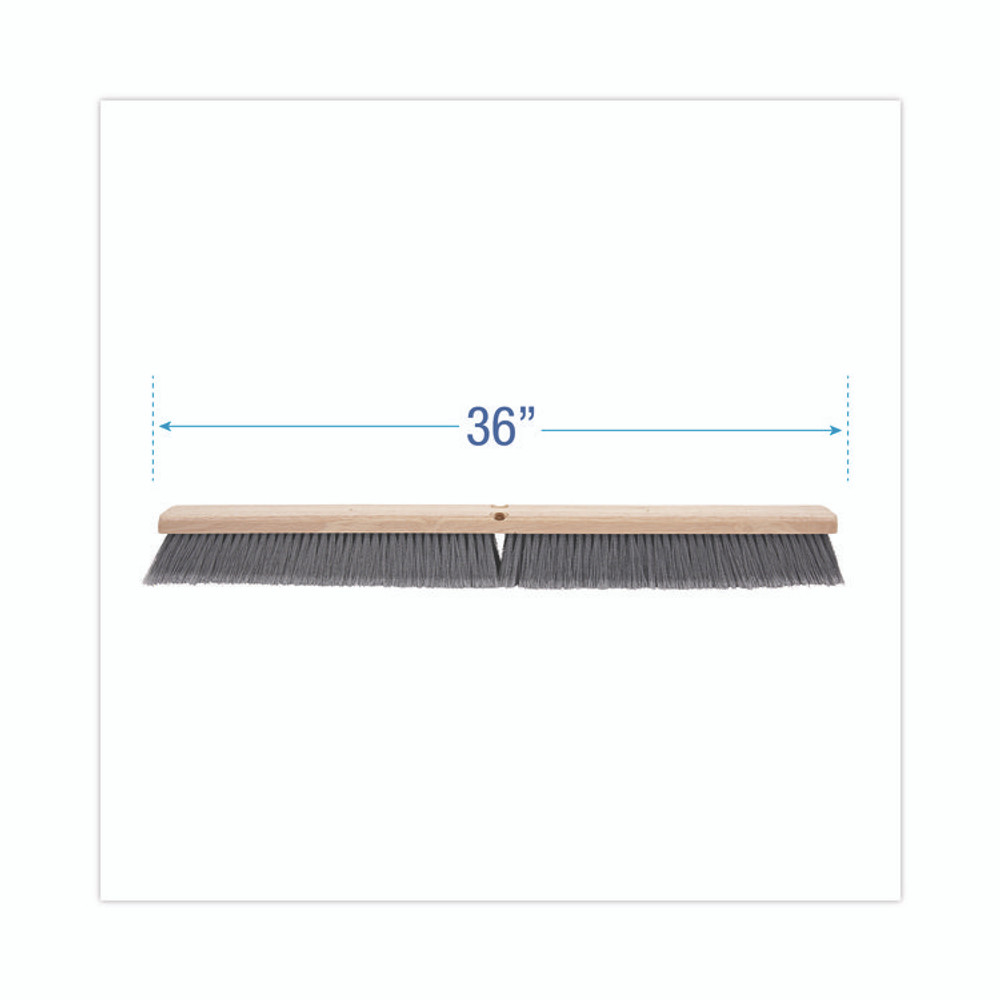 BOARDWALK 20436 Floor Brush Head, 3" Gray Flagged Polypropylene Bristles, 36" Brush