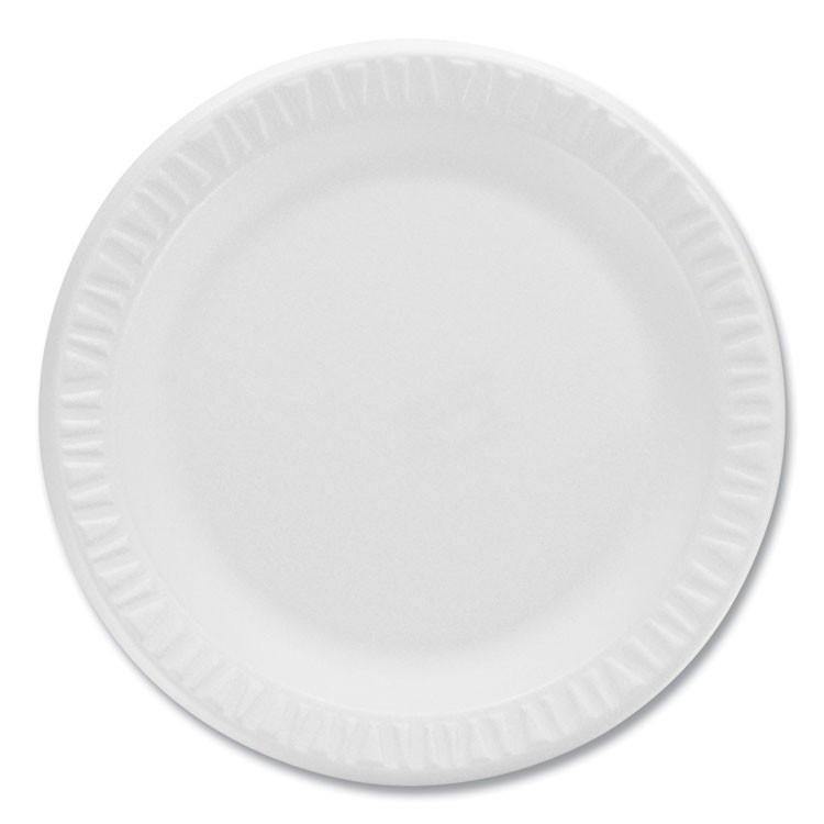DART 9PWCRPK Concorde Non-Laminated Foam Plates, 9" dia, White, 125/Pack