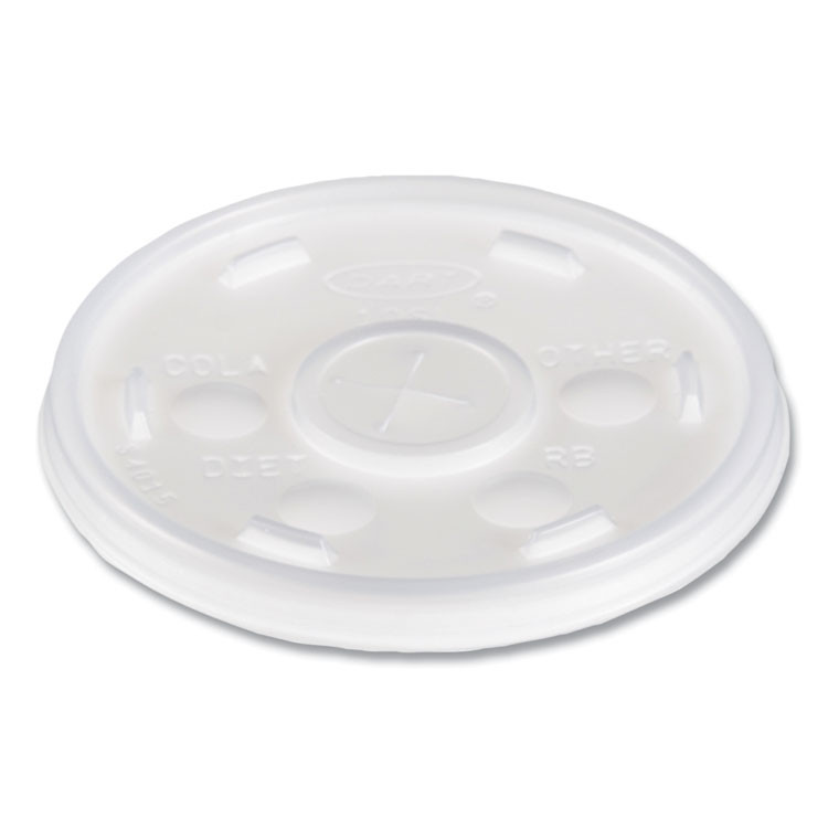 DART 10SL Plastic Cold Cup Lids, Fits 10 oz Cold Cups, Translucent, 100/Pack, 10 Packs/Carton