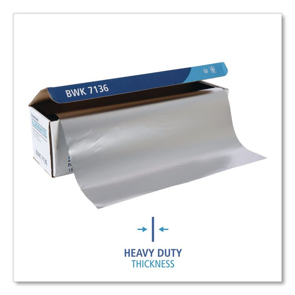 BOARDWALK 7136 Heavy-Duty Aluminum Foil Roll, 87 Gauge, 18" x 1,000 ft