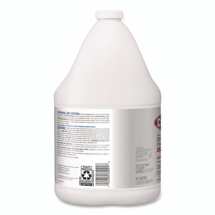 CLOROX SALES CO. 60091 Turbo Pro Disinfectant Cleaner for Sprayer Devices, 121 oz Bottle, 3/Carton