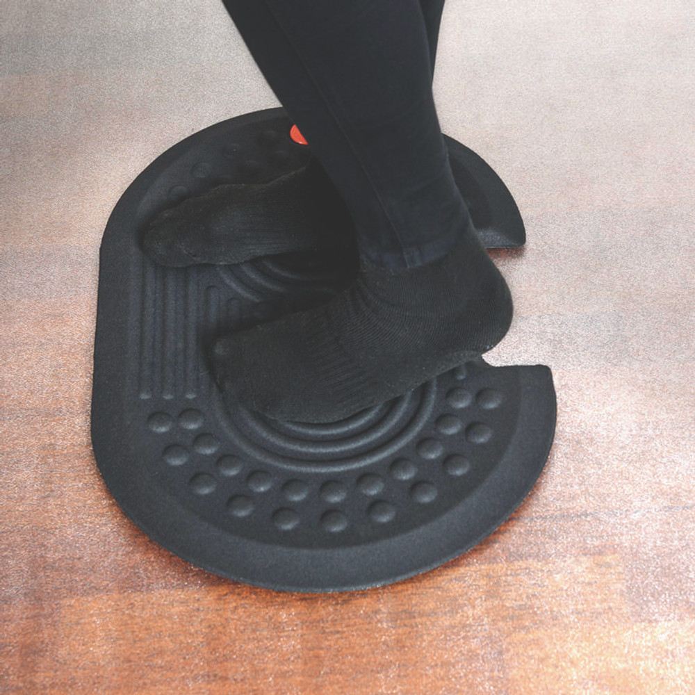 FLOORTEX FCA21624XBK AFS-TEX 2000X Anti-Fatigue Mat, Oval, Black Anti-Slip Surface, 16" x 24"