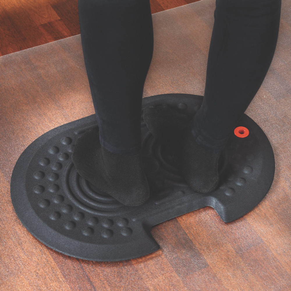 FLOORTEX FCA21624XBK AFS-TEX 2000X Anti-Fatigue Mat, Oval, Black Anti-Slip Surface, 16" x 24"