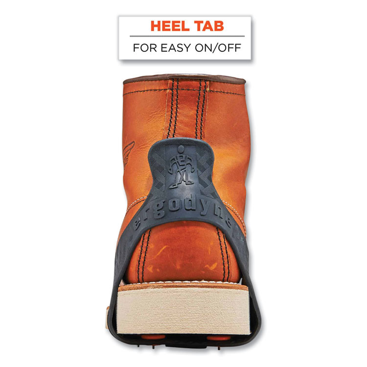 TENACIOUS HOLDINGS, INC. ergodyne® 16733 Trex 6300TC One-Piece Slip-on Tungsten Carbide Ice Cleats, Medium, Black, Pair