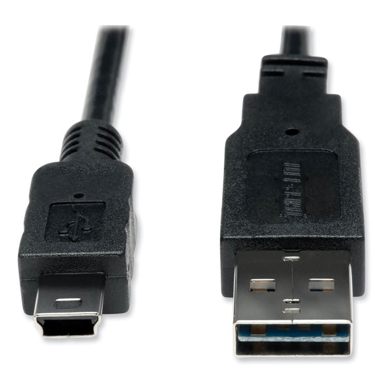 EATON CORPORATION Tripp Lite by UR030006 Universal Reversible USB 2.0 Cable, Reversible A to 5-Pin Mini B (M/M), 6 ft, Black