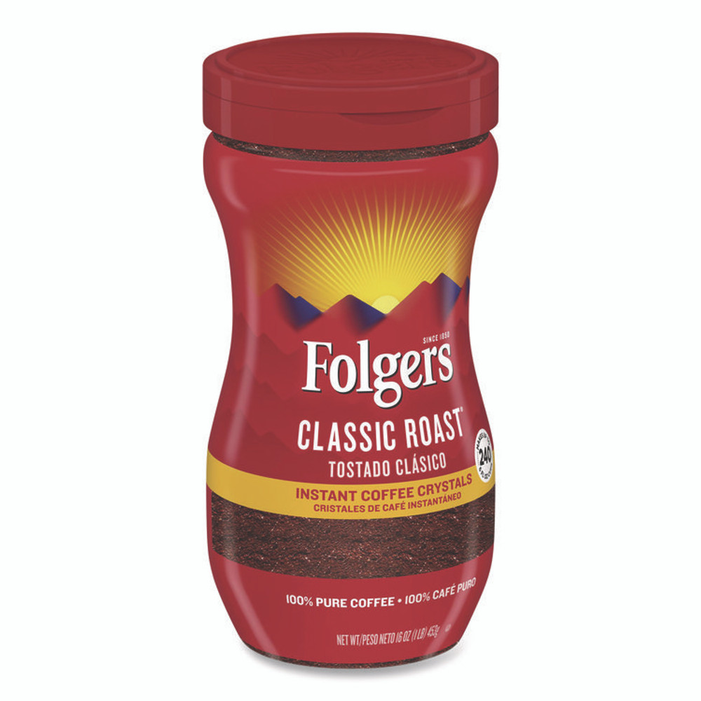 KEURIG DR PEPPER Folgers® 06922 Classic Roast Instant Coffee, 16 oz Jar