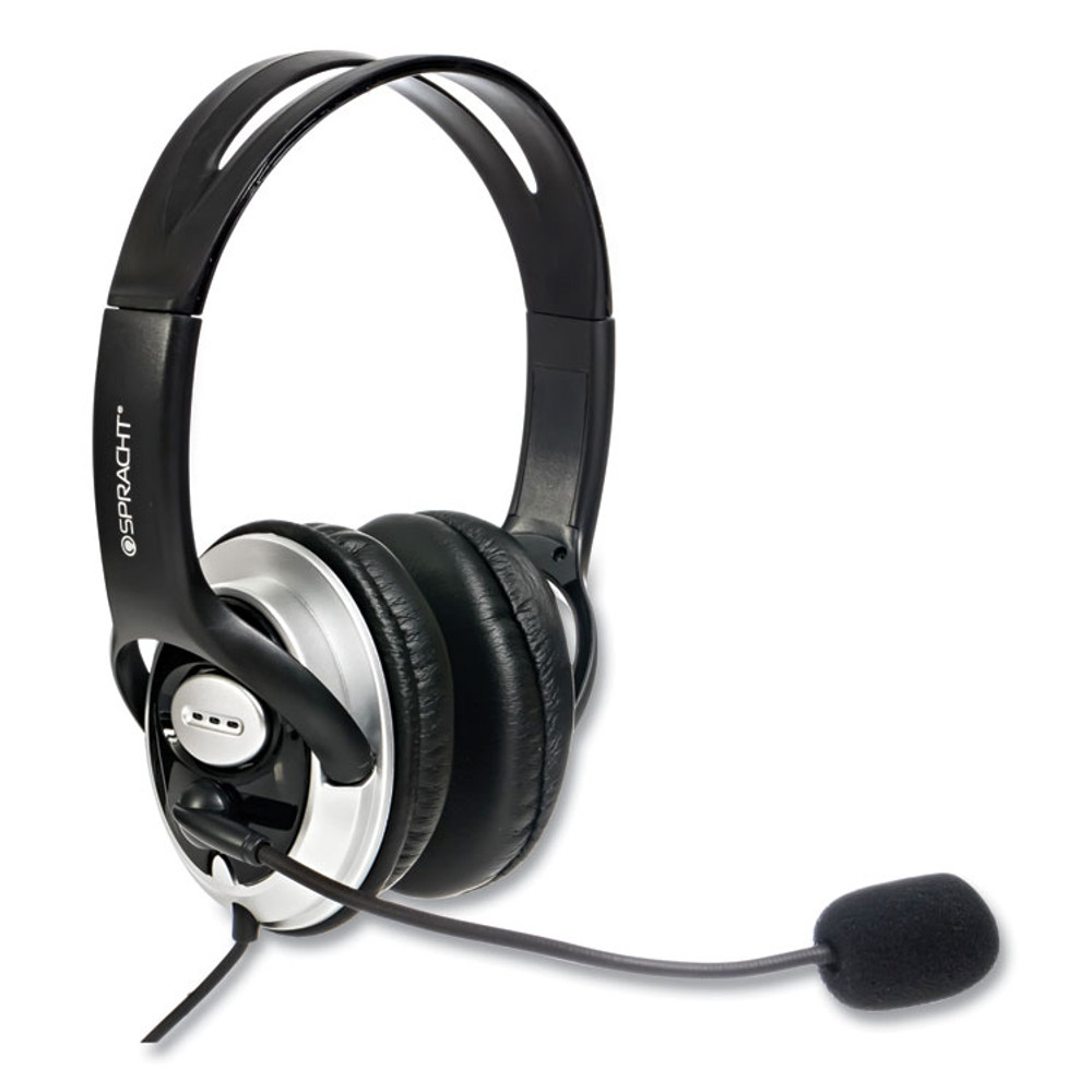 SPRACHT ZUMWDUSB2 ZuM Binaural Over The Head Headset, Black/Silver