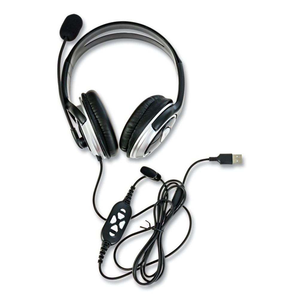 SPRACHT ZUMWDUSB2 ZuM Binaural Over The Head Headset, Black/Silver