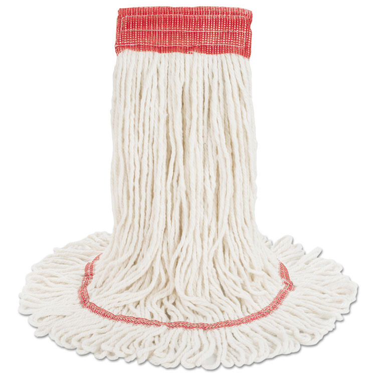 BOARDWALK 503WHCT Super Loop Wet Mop Head, Cotton/Synthetic Fiber, 5" Headband, Large Size, White, 12/Carton