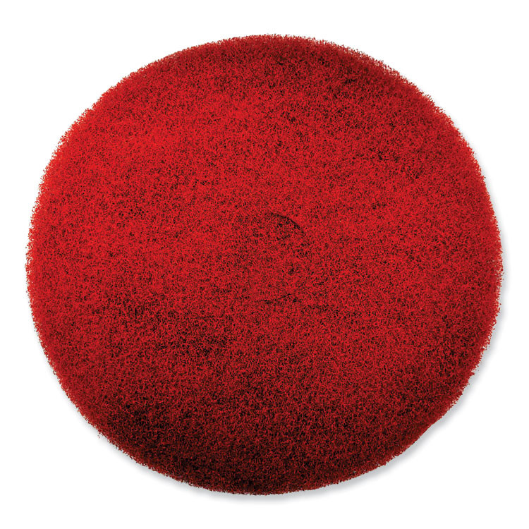 SC JOHNSON Professional® 319310 EZ CARE Heavy Duty Scrub Pad, 16" Diameter, Red/Gray, 5/Carton