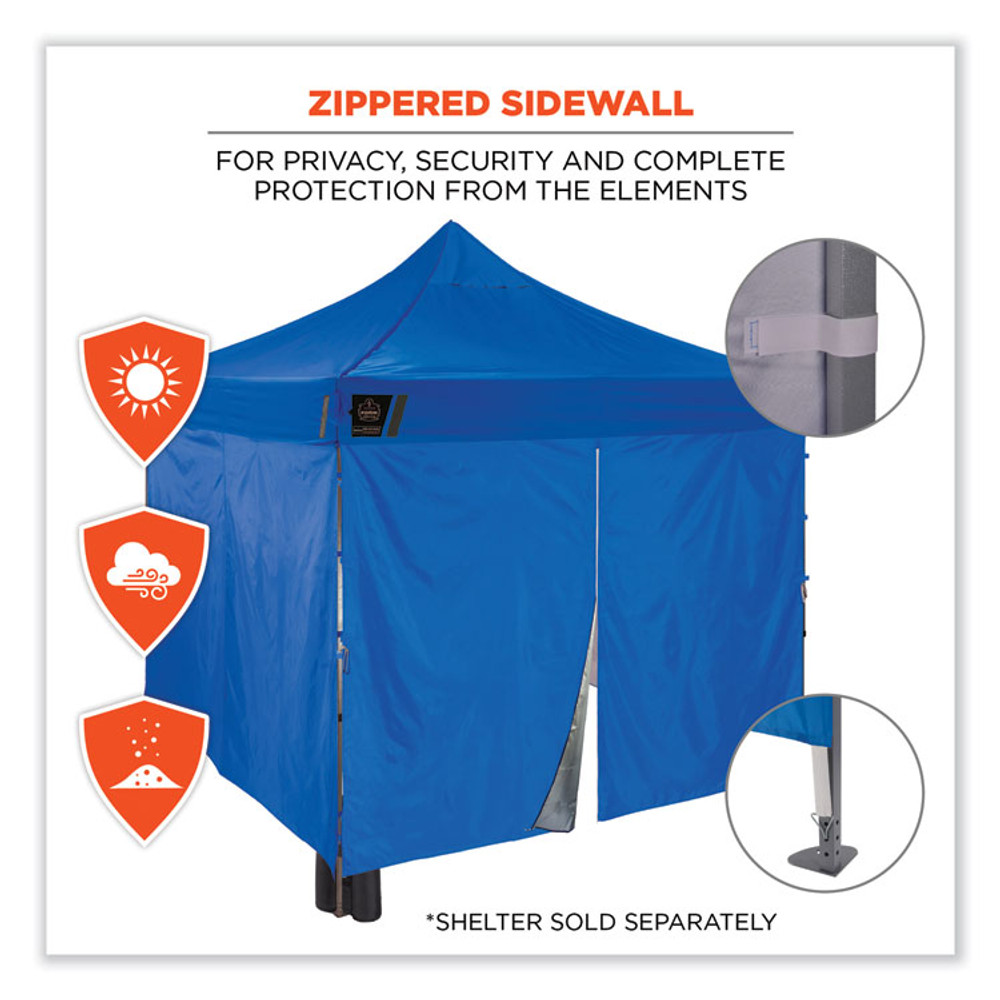 TENACIOUS HOLDINGS, INC. ergodyne® 12985 Shax 6054 Pop-Up Tent Sidewall Kit, Single Skin, 10 ft x 10 ft, Polyester, Blue