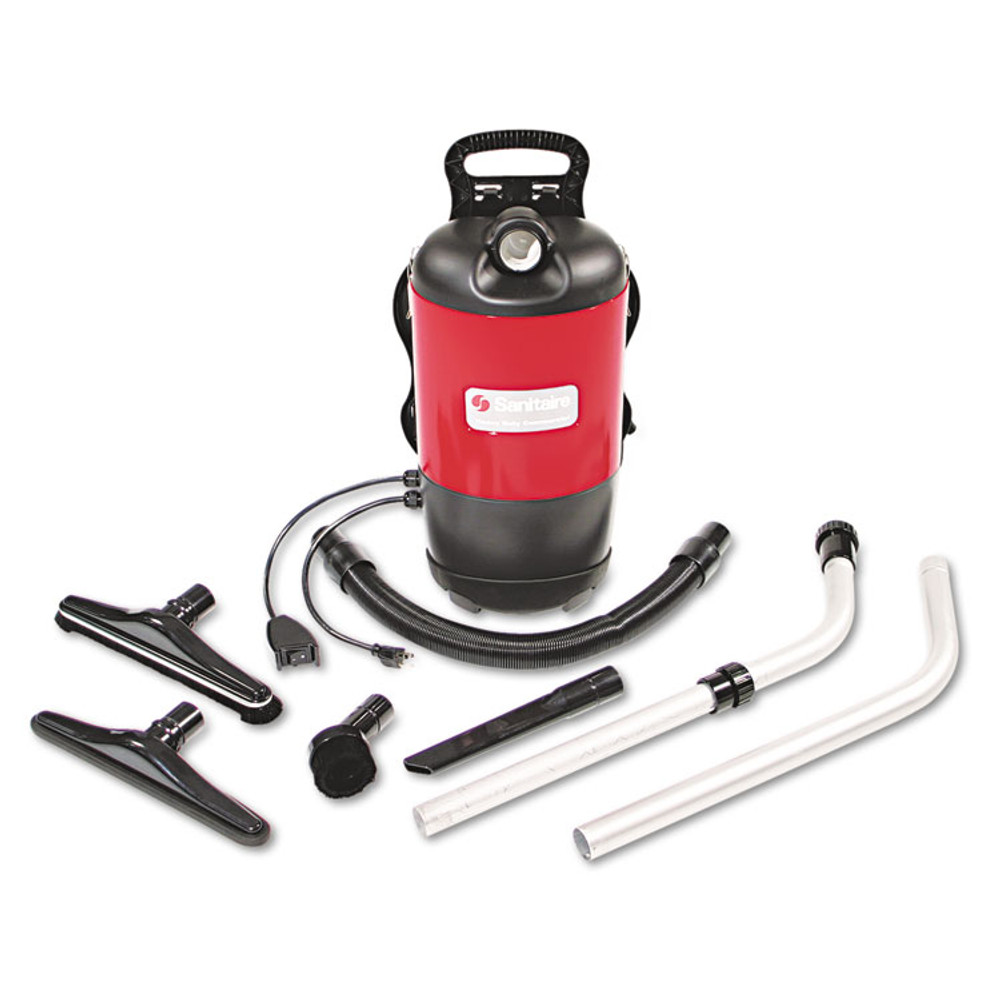 ELECTROLUX FLOOR CARE COMPANY Sanitaire® SC412B TRANSPORT QuietClean Backpack Vacuum SC412B, 1.5 gal Tank Capacity, Red