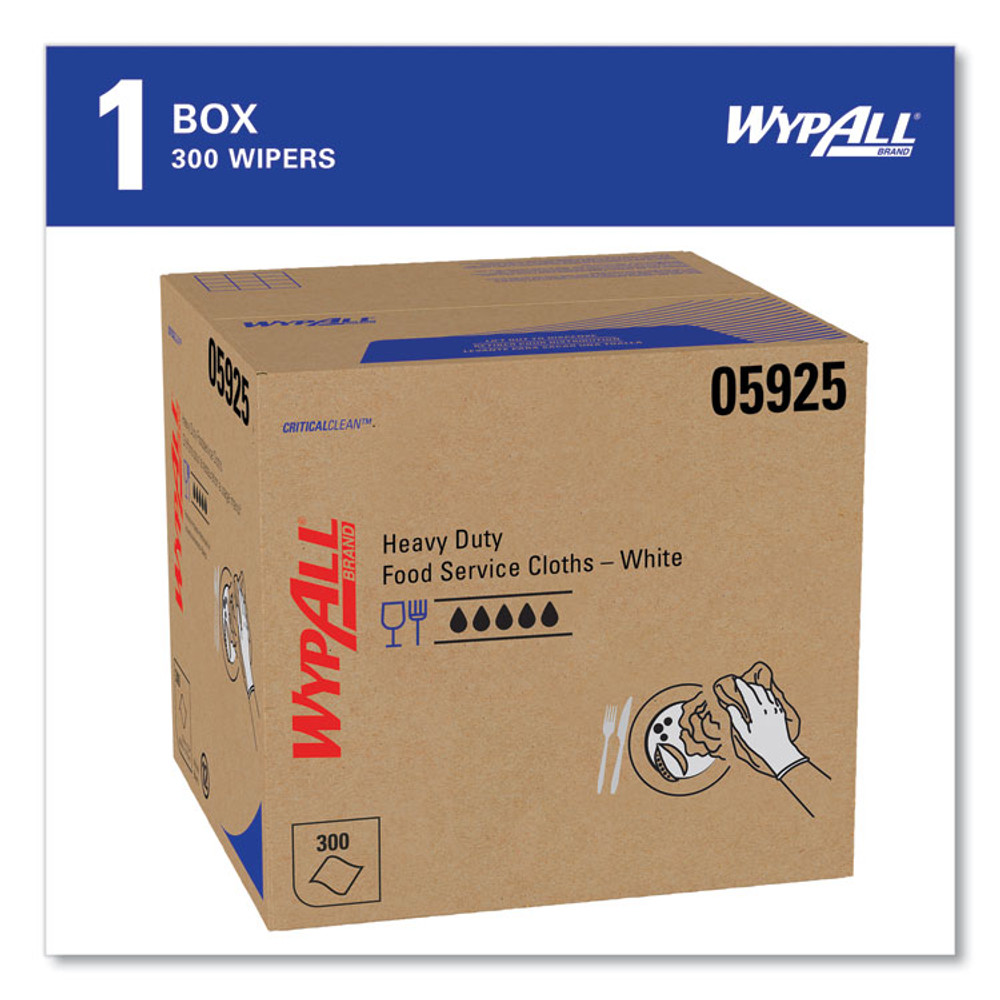 KIMBERLY-CLARK PROFESSIONAL WypAll® 05925 X70 Foodservice Towels, Kimfresh Antimicrobial, 12.5 x 23.5, Unscented, White, 300/Carton