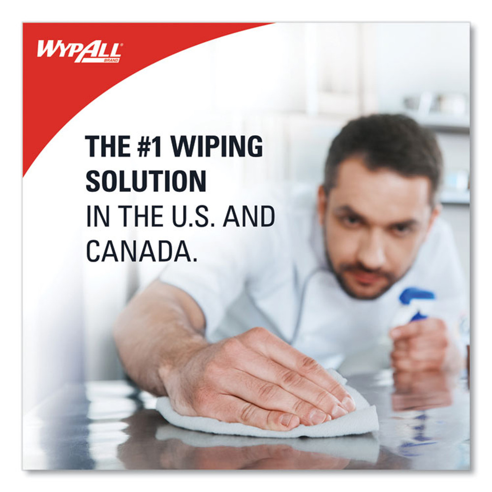 KIMBERLY-CLARK PROFESSIONAL WypAll® 05925 X70 Foodservice Towels, Kimfresh Antimicrobial, 12.5 x 23.5, Unscented, White, 300/Carton