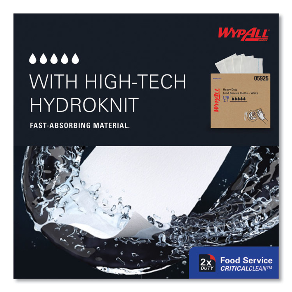 KIMBERLY-CLARK PROFESSIONAL WypAll® 05925 X70 Foodservice Towels, Kimfresh Antimicrobial, 12.5 x 23.5, Unscented, White, 300/Carton