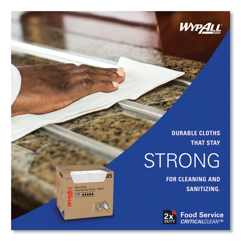 KIMBERLY-CLARK PROFESSIONAL WypAll® 05925 X70 Foodservice Towels, Kimfresh Antimicrobial, 12.5 x 23.5, Unscented, White, 300/Carton
