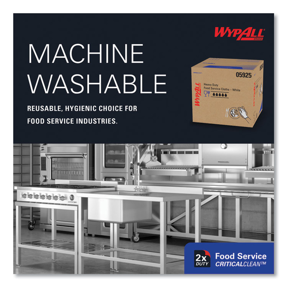 KIMBERLY-CLARK PROFESSIONAL WypAll® 05925 X70 Foodservice Towels, Kimfresh Antimicrobial, 12.5 x 23.5, Unscented, White, 300/Carton