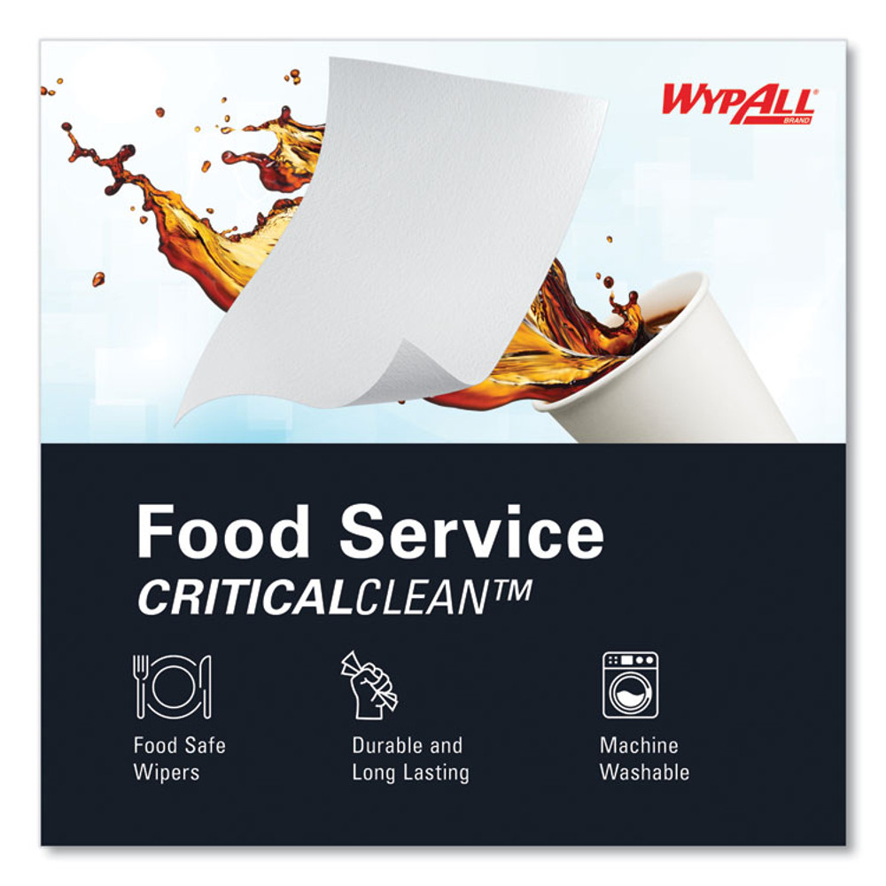 KIMBERLY-CLARK PROFESSIONAL WypAll® 05925 X70 Foodservice Towels, Kimfresh Antimicrobial, 12.5 x 23.5, Unscented, White, 300/Carton