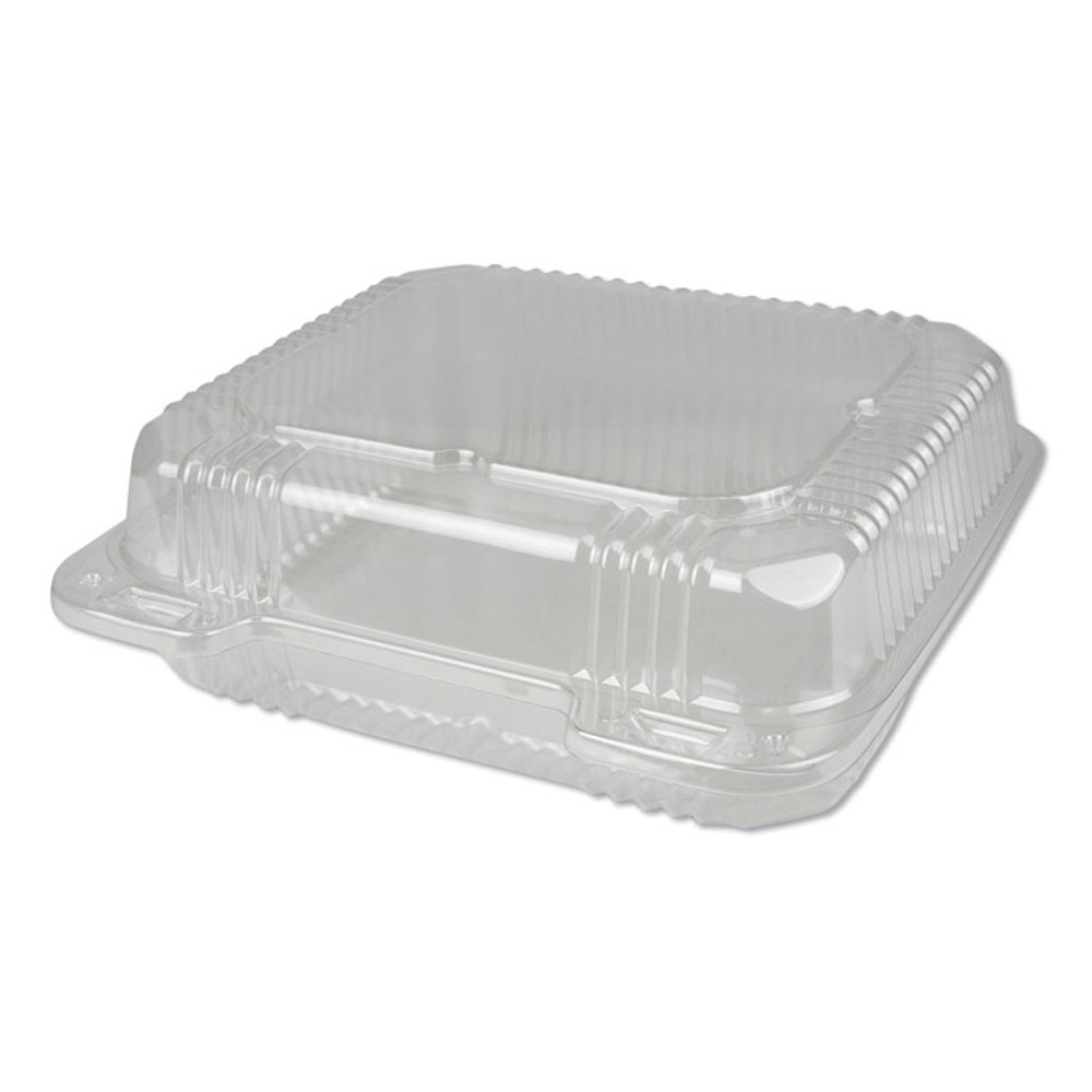 DURABLE PACKAGING PXT880 Plastic Clear Hinged Containers, 50 oz, 8.88 x 8 x 3, Clear, 250/Carton