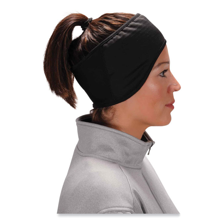 TENACIOUS HOLDINGS, INC. ergodyne® 16887 N-Ferno 6887 2-Layer Winter Headband, Spandex/Fleece, One Size Fits Most, Black