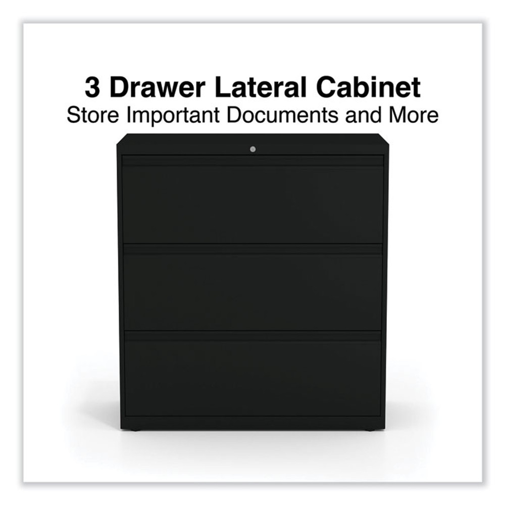 ALERA HLF3641BL Lateral File, 3 Legal/Letter/A4/A5-Size File Drawers, Black, 36" x 18.63" x 40.25"