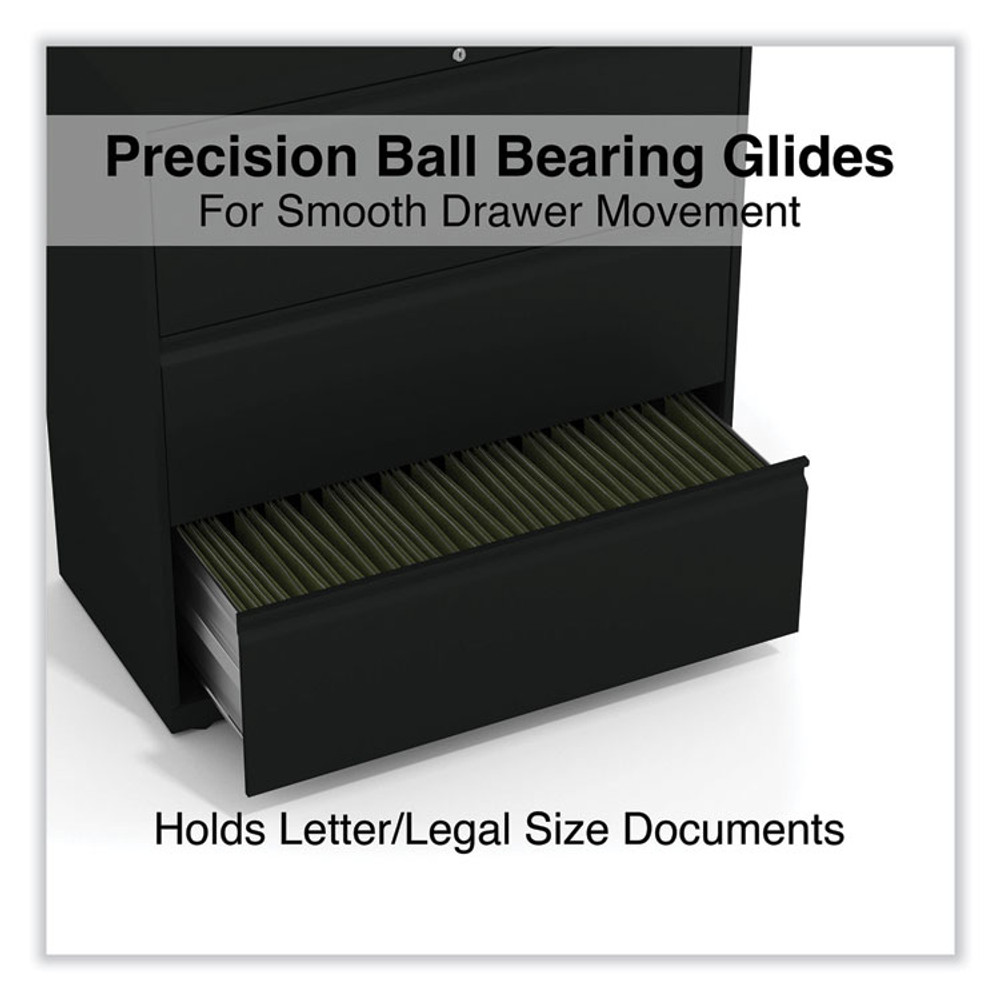 ALERA HLF3641BL Lateral File, 3 Legal/Letter/A4/A5-Size File Drawers, Black, 36" x 18.63" x 40.25"