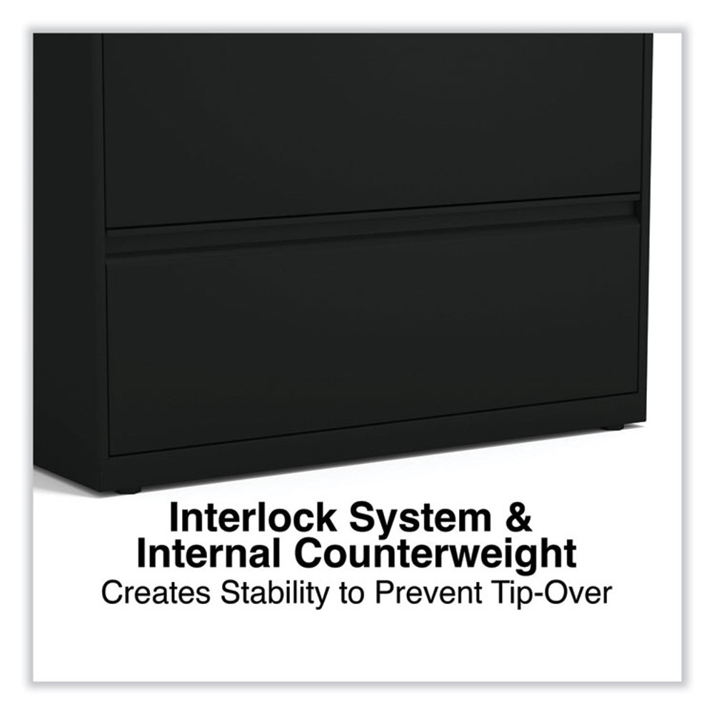 ALERA HLF3641BL Lateral File, 3 Legal/Letter/A4/A5-Size File Drawers, Black, 36" x 18.63" x 40.25"