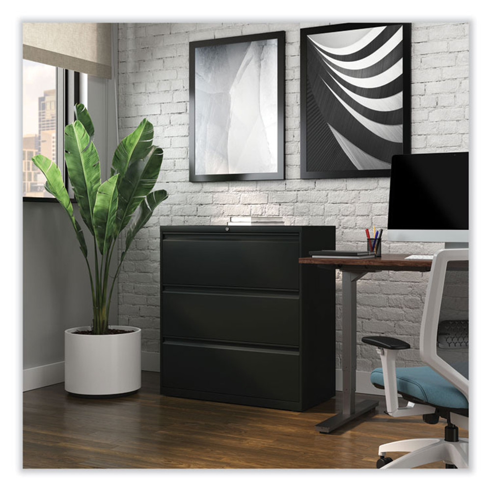 ALERA HLF3641BL Lateral File, 3 Legal/Letter/A4/A5-Size File Drawers, Black, 36" x 18.63" x 40.25"