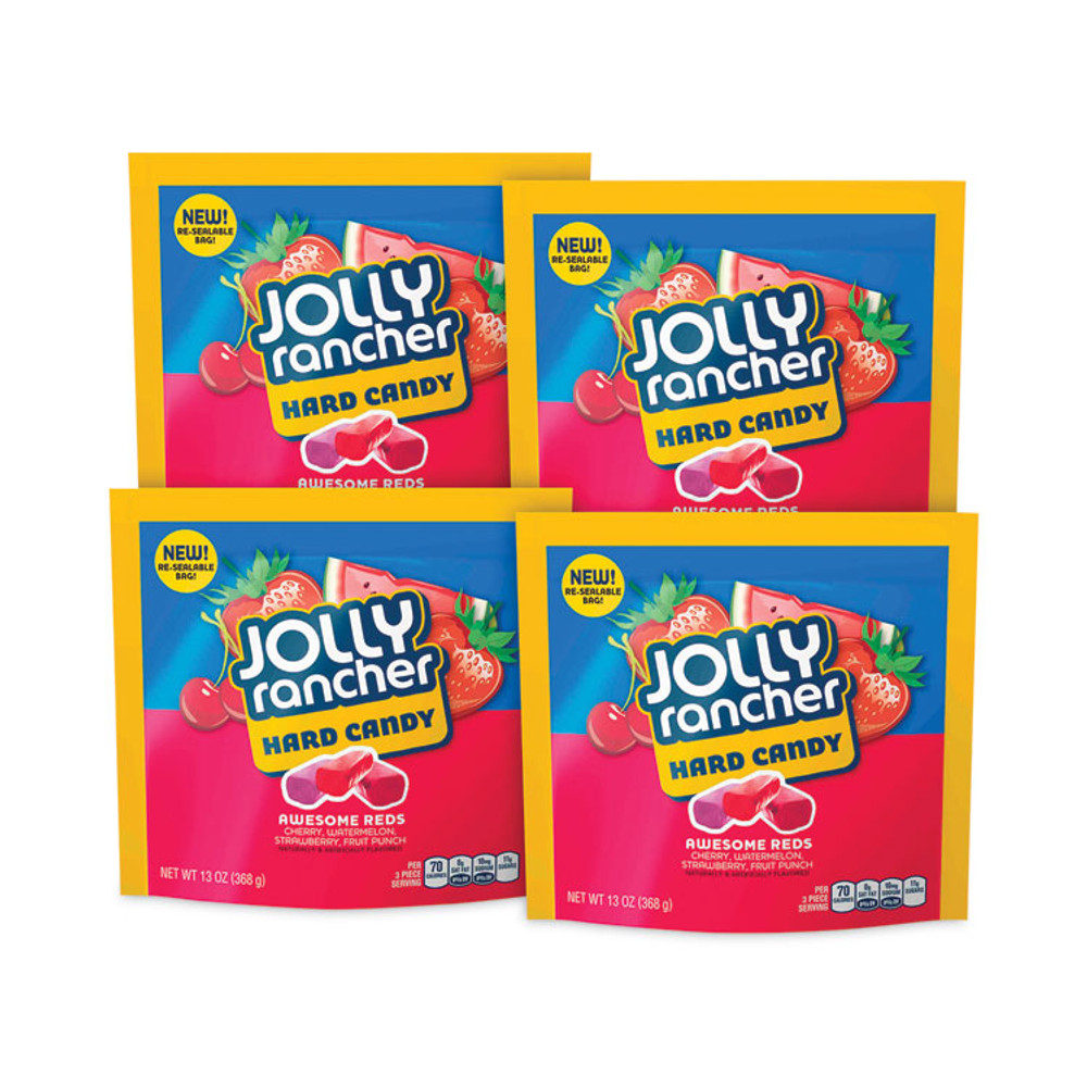 THE HERSHEY COMPANY Jolly Rancher® 24600306 Awesome Reds Hard Candy Assortment, Assorted Flavors, 13 oz Pouches, 4/Carton