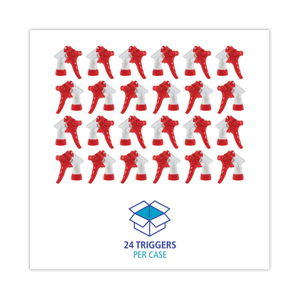 BOARDWALK 09229 General Purpose Trigger Sprayer, 9.25" Tube, Fits 32 oz Bottles, Red/White, 24/Carton