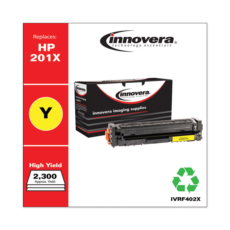 INNOVERA F402X Remanufactured Yellow High-Yield Toner, Replacement for 201X (CF402X), 2,300 Page-Yield