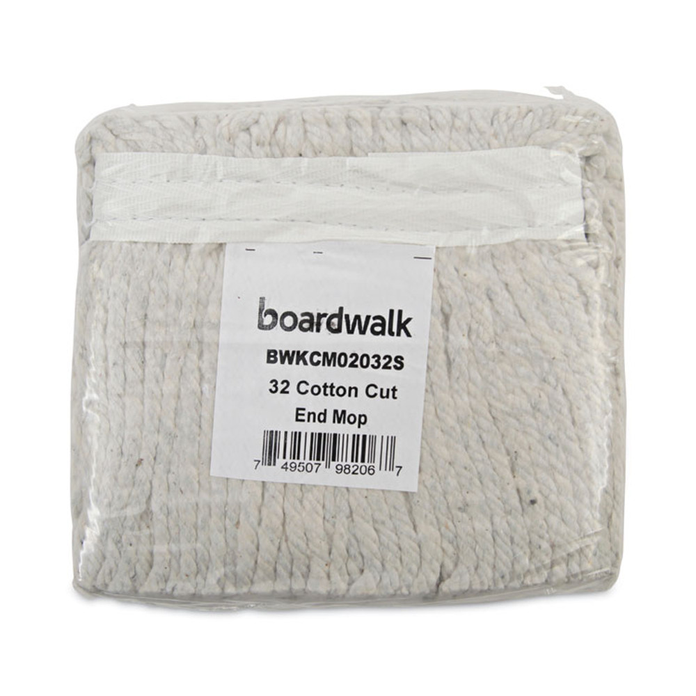 BOARDWALK CM02032S Cotton Mop Head, Cut-End, #32, White, 12/Carton