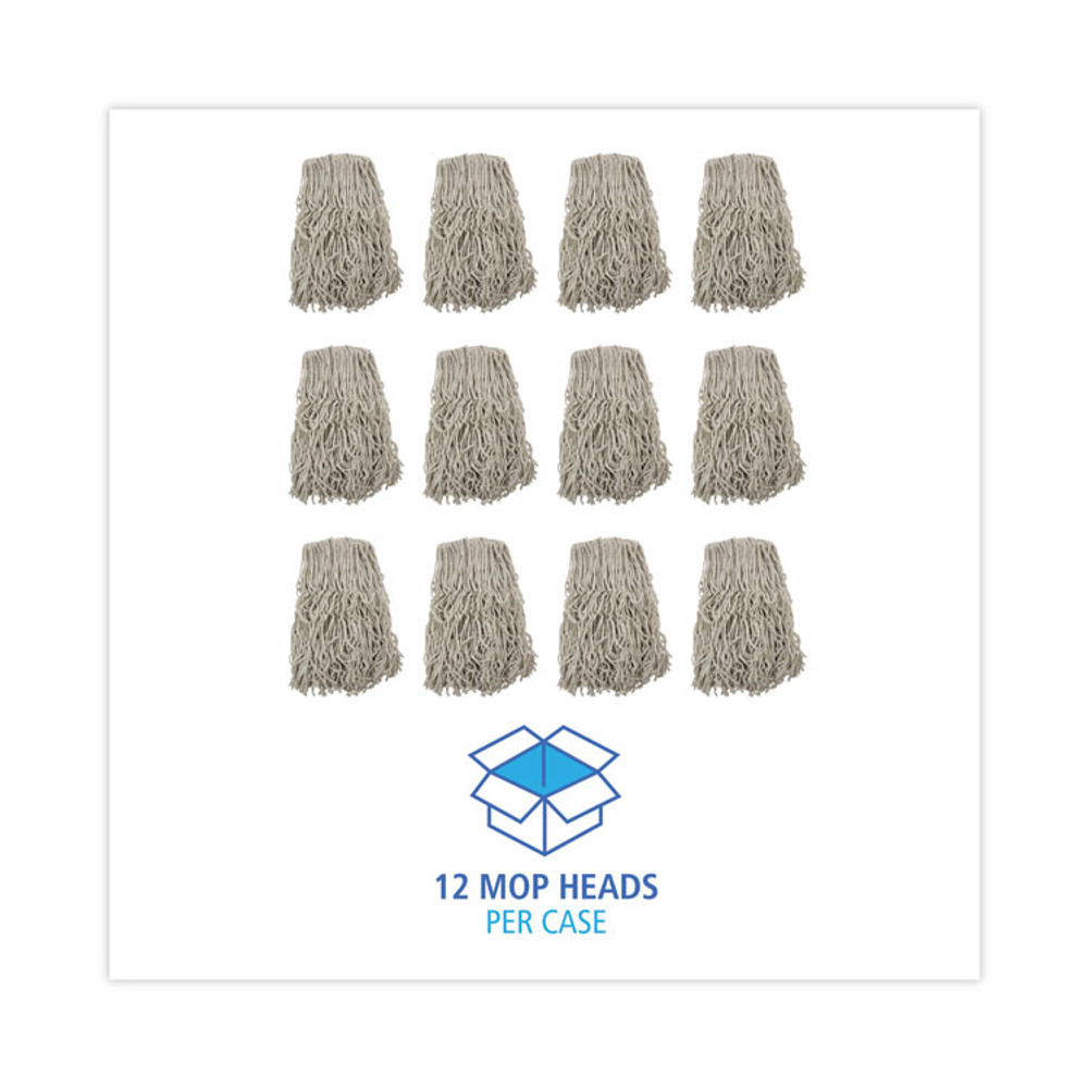 BOARDWALK CM02032S Cotton Mop Head, Cut-End, #32, White, 12/Carton